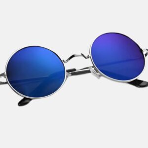UV Protection, Mirrored Round Sunglasses (50) (For Boys & Girls, Blue)