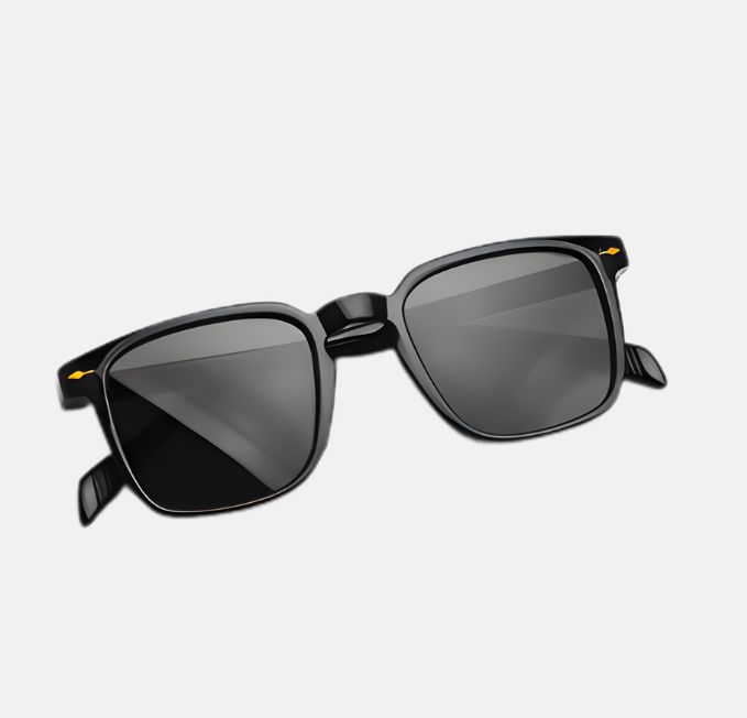 Unisex Black Square Sunglasses - Image 3